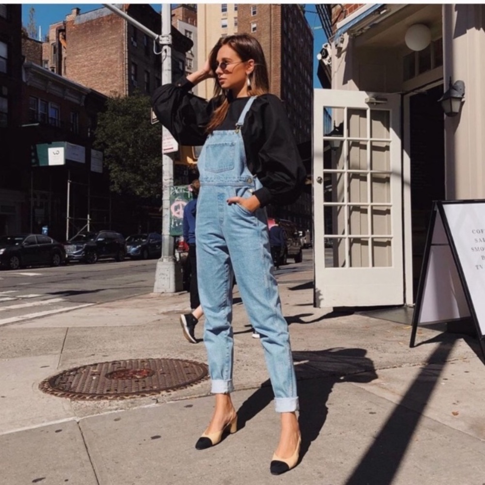 Weworewhat XS light wash denim overalls